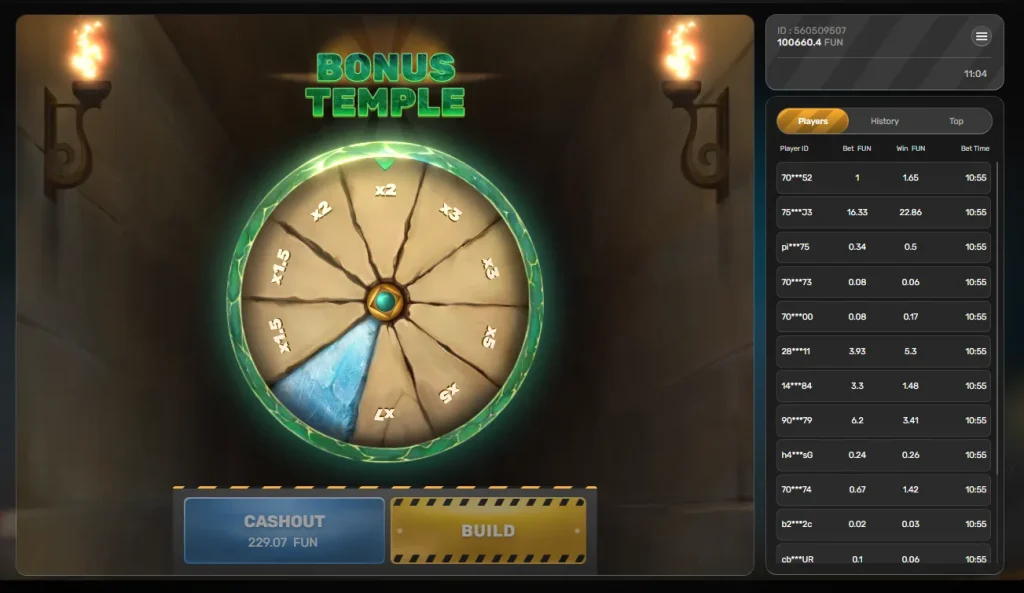 Screenshot del bonus Bonus Temple del gioco